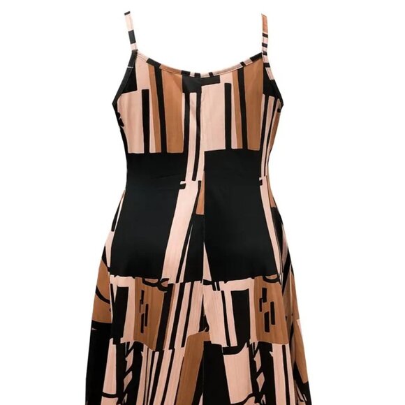 Women Plus Size Colorblock Geometric Print Summer Vacation Beach Maxi Dress 22W - Picture 4 of 12